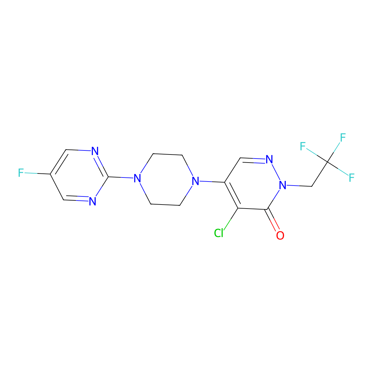 4-Chloro-5-[4-(5-fluoropyrimidin-2-yl)piperazin-1-yl]-2-(2,2,2-trifluoroethyl)-2,3-dihydropyridazin-3-one molecular structure, CAS 3030817-68-3