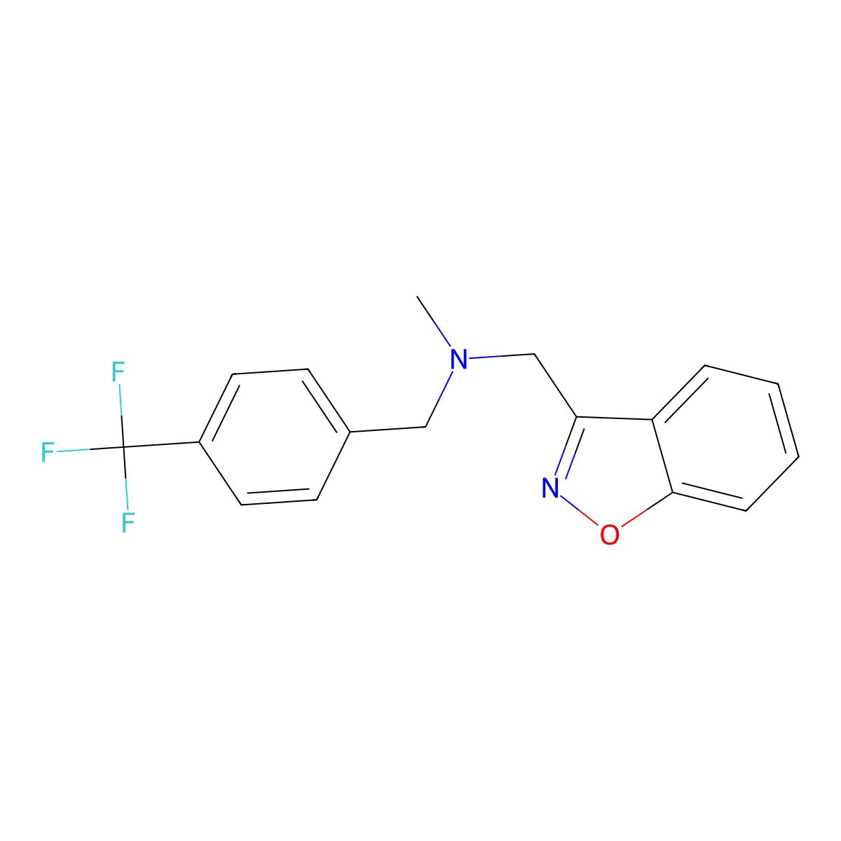N-(1,2-benzoxazol-3-ylmethyl)-N-methyl-1-[4-(trifluoromethyl)phenyl]methanamine molecular structure, CAS 3030817-96-7