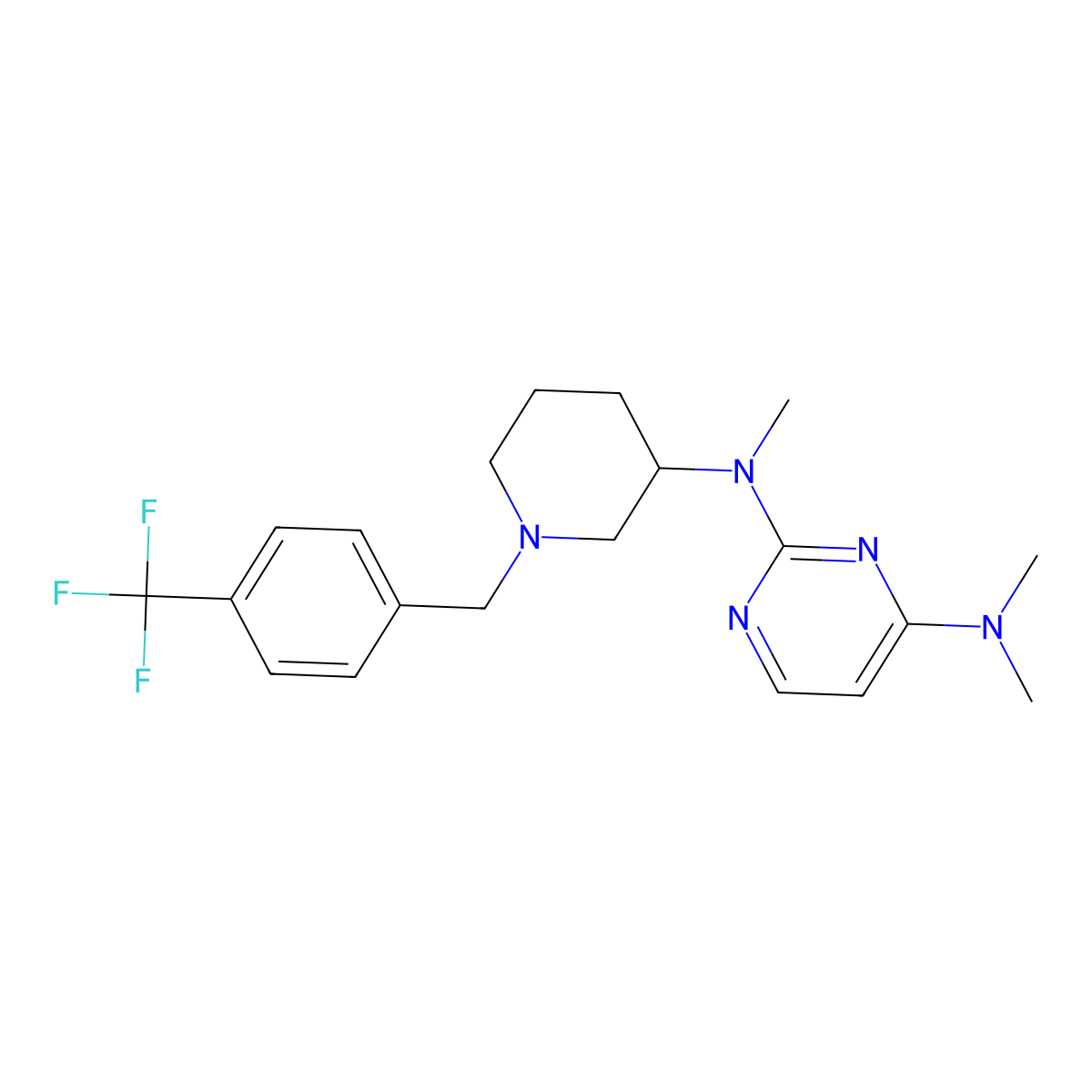 N2,N4,N4-trimethyl-N2-(1-{[4-(trifluoromethyl)phenyl]methyl}piperidin-3-yl)pyrimidine-2,4-diamine molecular structure, CAS 3030818-09-5
