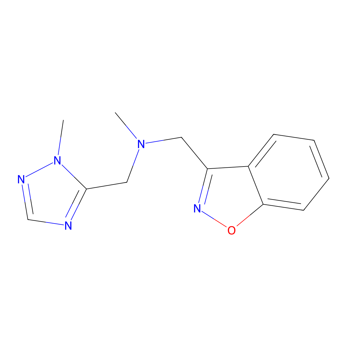 [(1,2-benzoxazol-3-yl)methyl](methyl)[(1-methyl-1H-1,2,4-triazol-5-yl)methyl]amine molecular structure, CAS 3030818-25-5