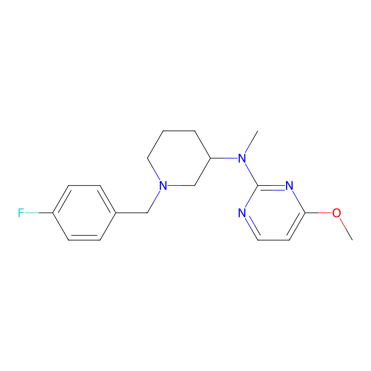 N-{1-[(4-fluorophenyl)methyl]piperidin-3-yl}-4-methoxy-N-methylpyrimidin-2-amine molecular structure, CAS 3030818-28-8