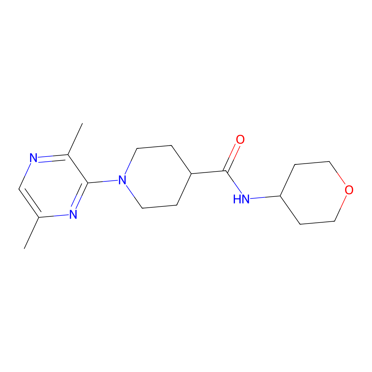 1-(3-cyanopyridin-2-yl)-N-(oxan-4-yl)pyrrolidine-3-carboxamide molecular structure, CAS 3030818-30-2