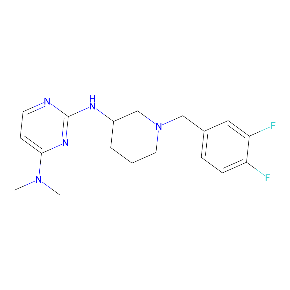 N2-{1-[(3,4-difluorophenyl)methyl]piperidin-3-yl}-N4,N4-dimethylpyrimidine-2,4-diamine molecular structure, CAS 3030818-33-5