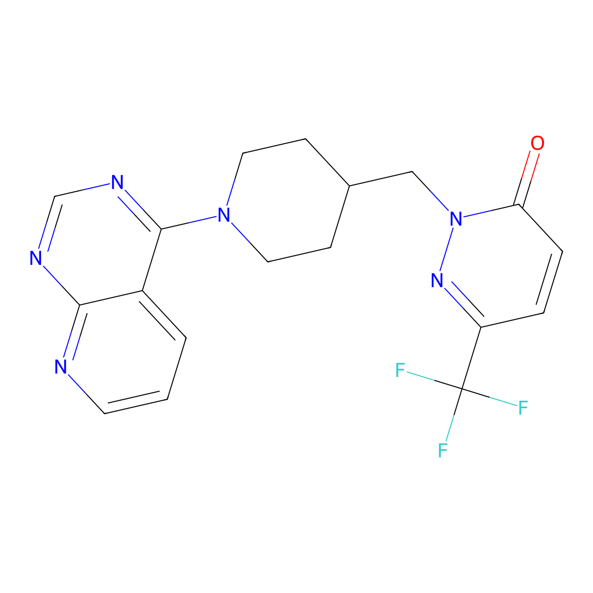 2-[(1-{Pyrido[2,3-d]pyrimidin-4-yl}piperidin-4-yl)methyl]-6-(trifluoromethyl)-2,3-dihydropyridazin-3-one molecular structure, CAS 3030818-36-8