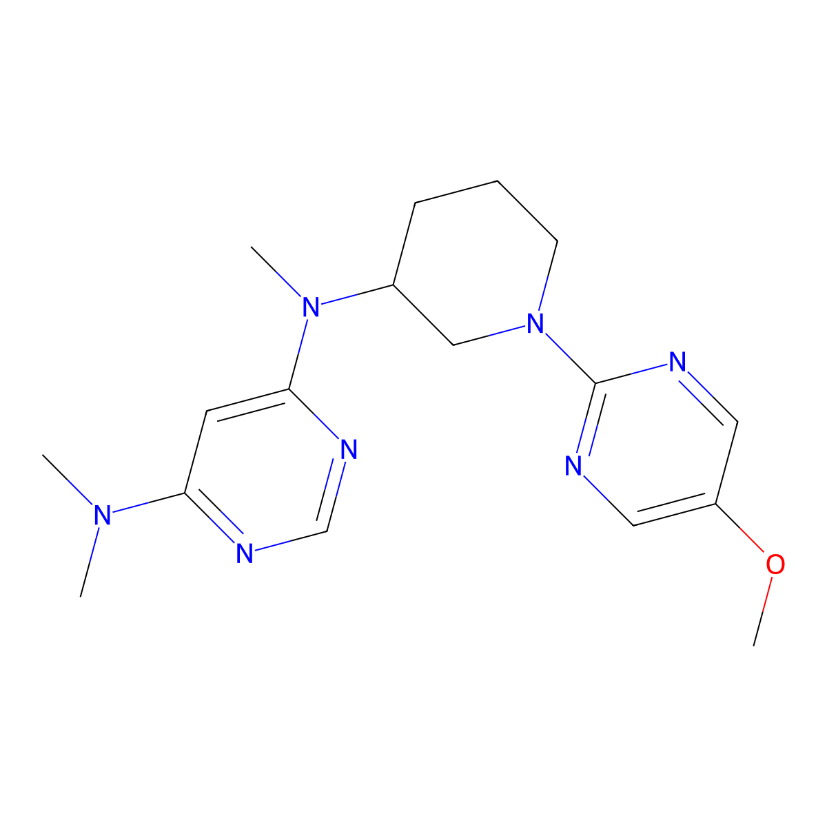 N4-[1-(5-methoxypyrimidin-2-yl)piperidin-3-yl]-N4,N6,N6-trimethylpyrimidine-4,6-diamine molecular structure, CAS 3030818-46-0