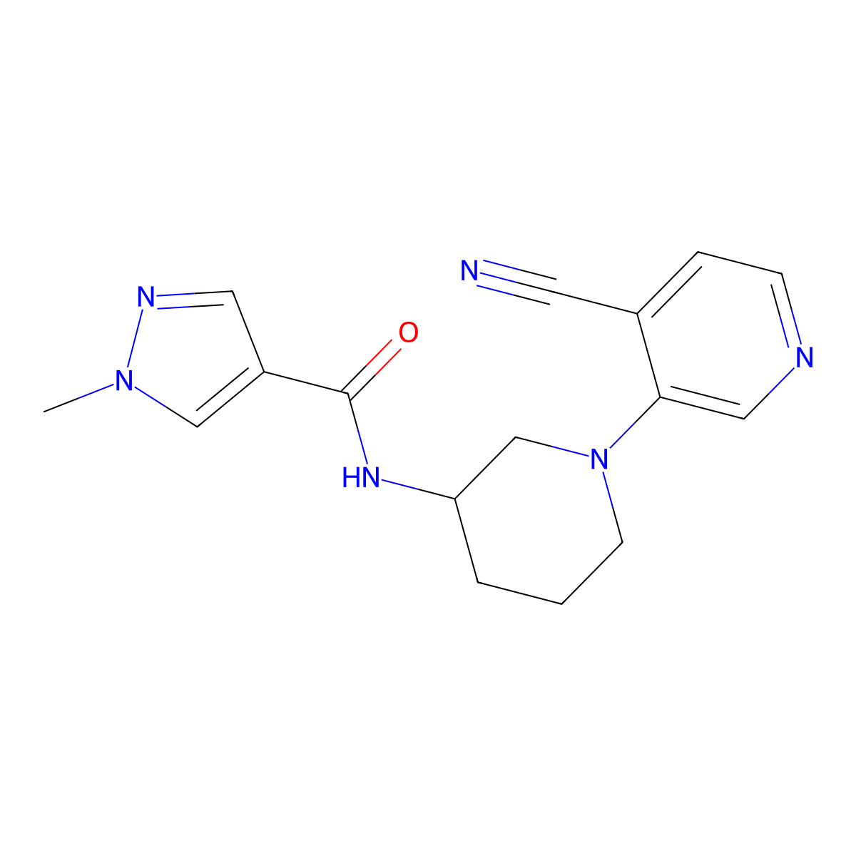 N-[1-(4-cyanopyridin-3-yl)piperidin-3-yl]-1-methyl-1H-pyrazole-4-carboxamide molecular structure, CAS 3030818-53-9