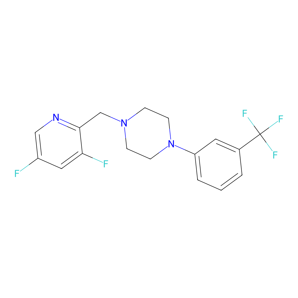 1-[(3,5-Difluoropyridin-2-yl)methyl]-4-[3-(trifluoromethyl)phenyl]piperazine molecular structure, CAS 3030818-55-1