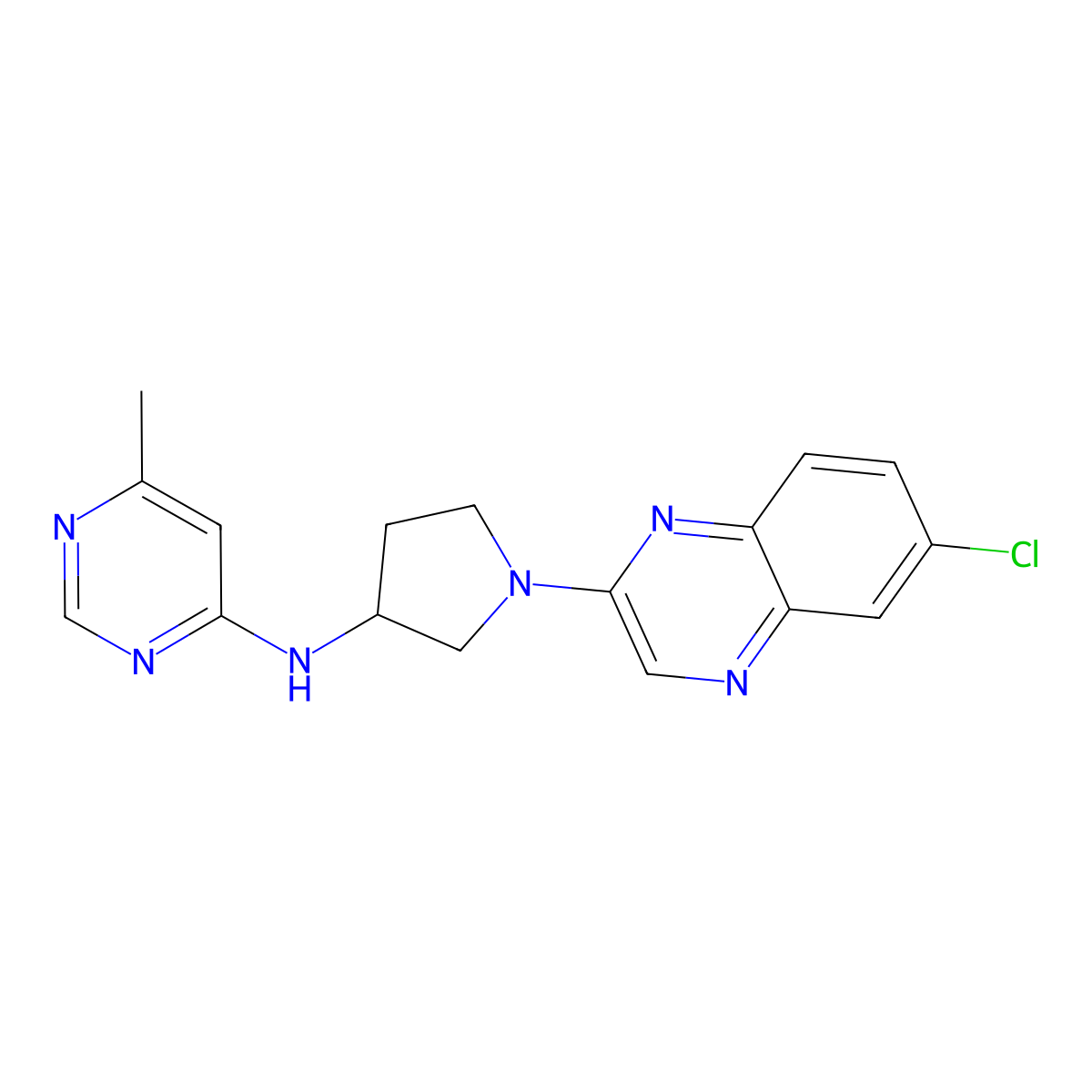 N-[1-(6-chloroquinoxalin-2-yl)pyrrolidin-3-yl]-6-methylpyrimidin-4-amine molecular structure, CAS 3030818-59-5
