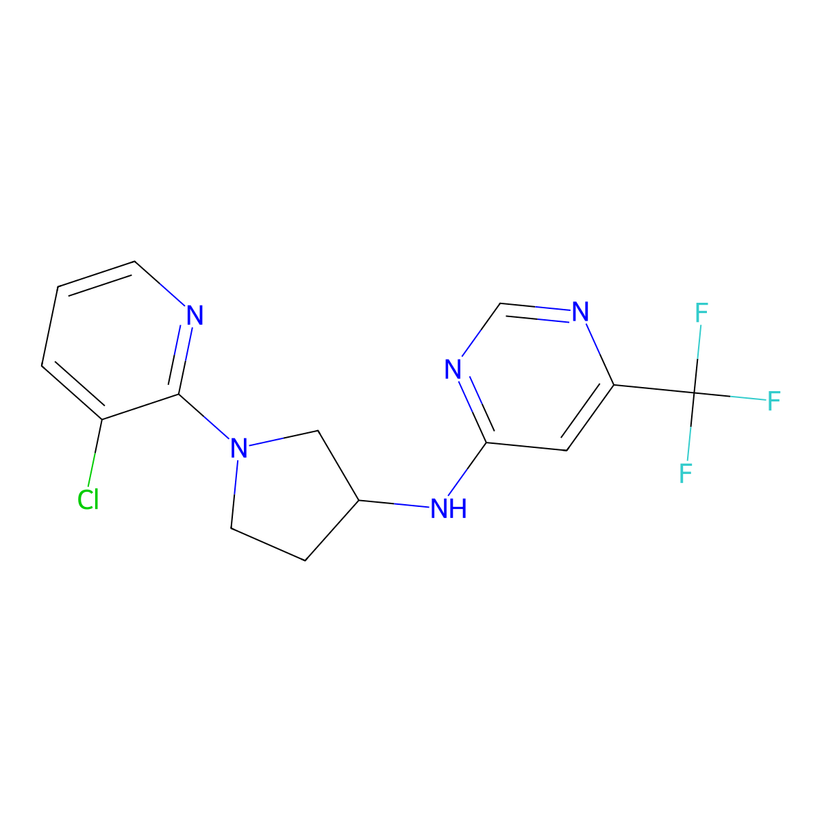 N-[1-(3-chloropyridin-2-yl)pyrrolidin-3-yl]-6-(trifluoromethyl)pyrimidin-4-amine molecular structure, CAS 3030818-67-5