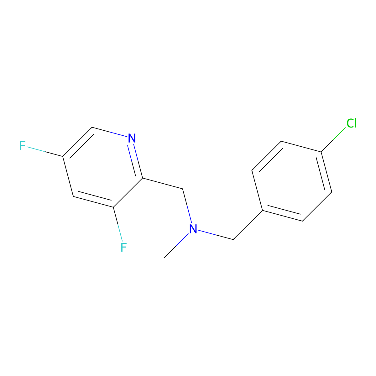 [(4-Chlorophenyl)methyl][(3,5-difluoropyridin-2-yl)methyl]methylamine molecular structure, CAS 3030818-68-6