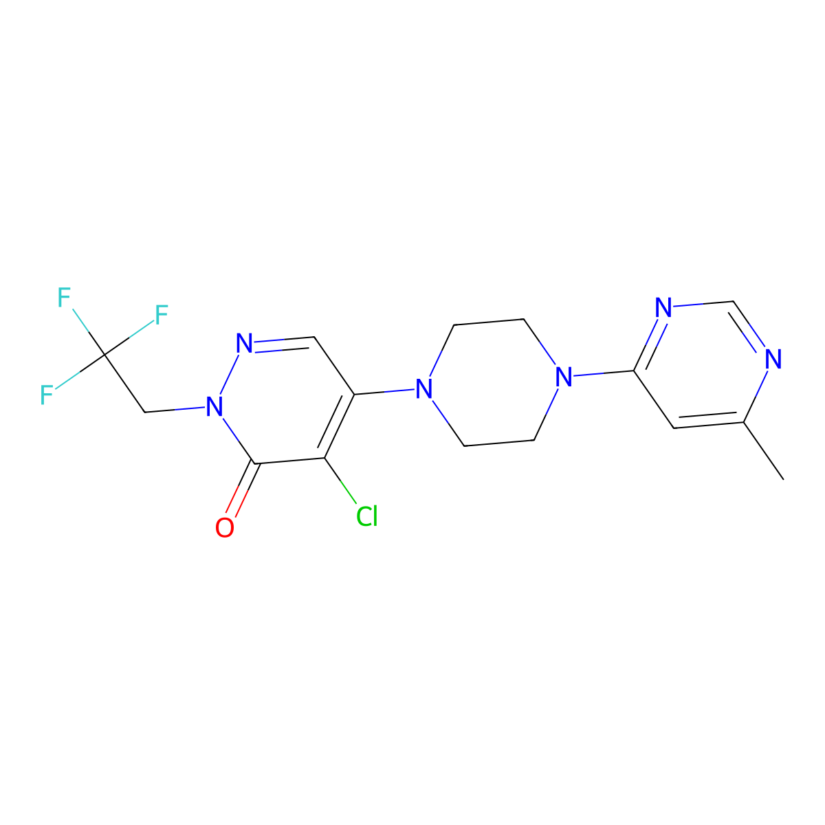 4-Chloro-5-[4-(6-methylpyrimidin-4-yl)piperazin-1-yl]-2-(2,2,2-trifluoroethyl)-2,3-dihydropyridazin-3-one molecular structure, CAS 3030818-71-1