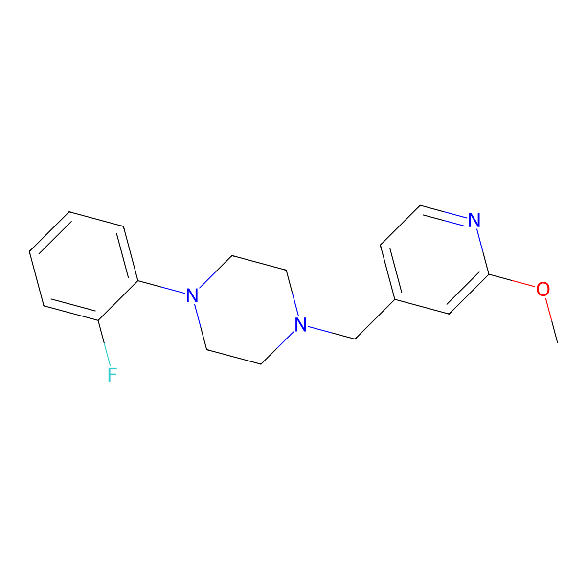 1-(2-Fluorophenyl)-4-[(2-methoxypyridin-4-yl)methyl]piperazine molecular structure, CAS 3030818-72-2