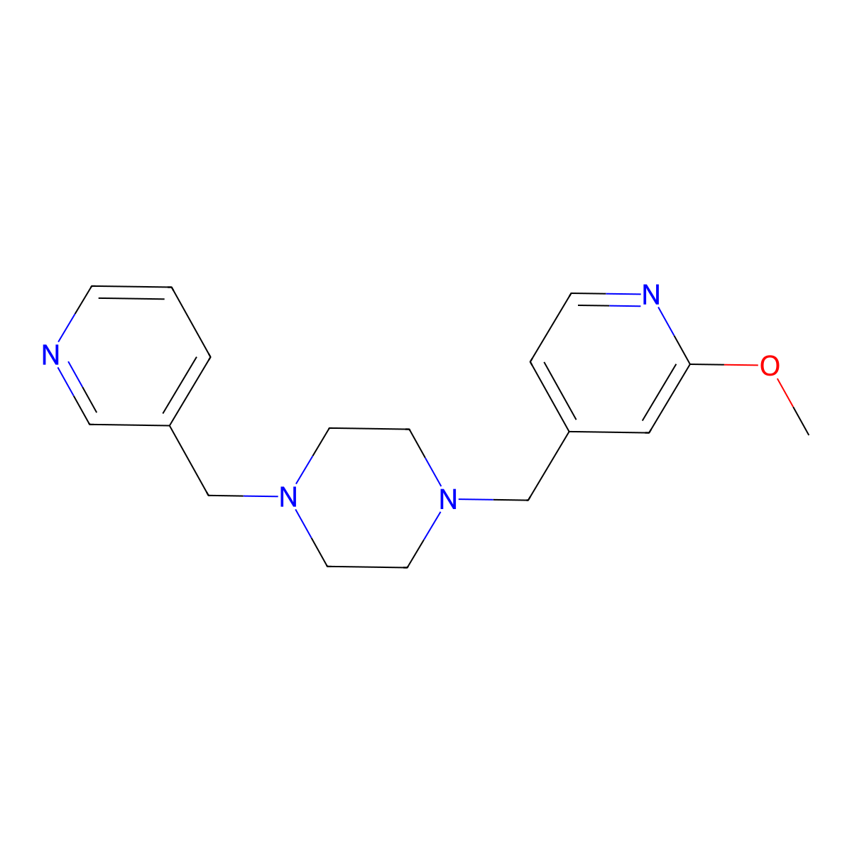 1-[(2-Methoxypyridin-4-yl)methyl]-4-[(pyridin-3-yl)methyl]piperazine molecular structure, CAS 3030818-77-7