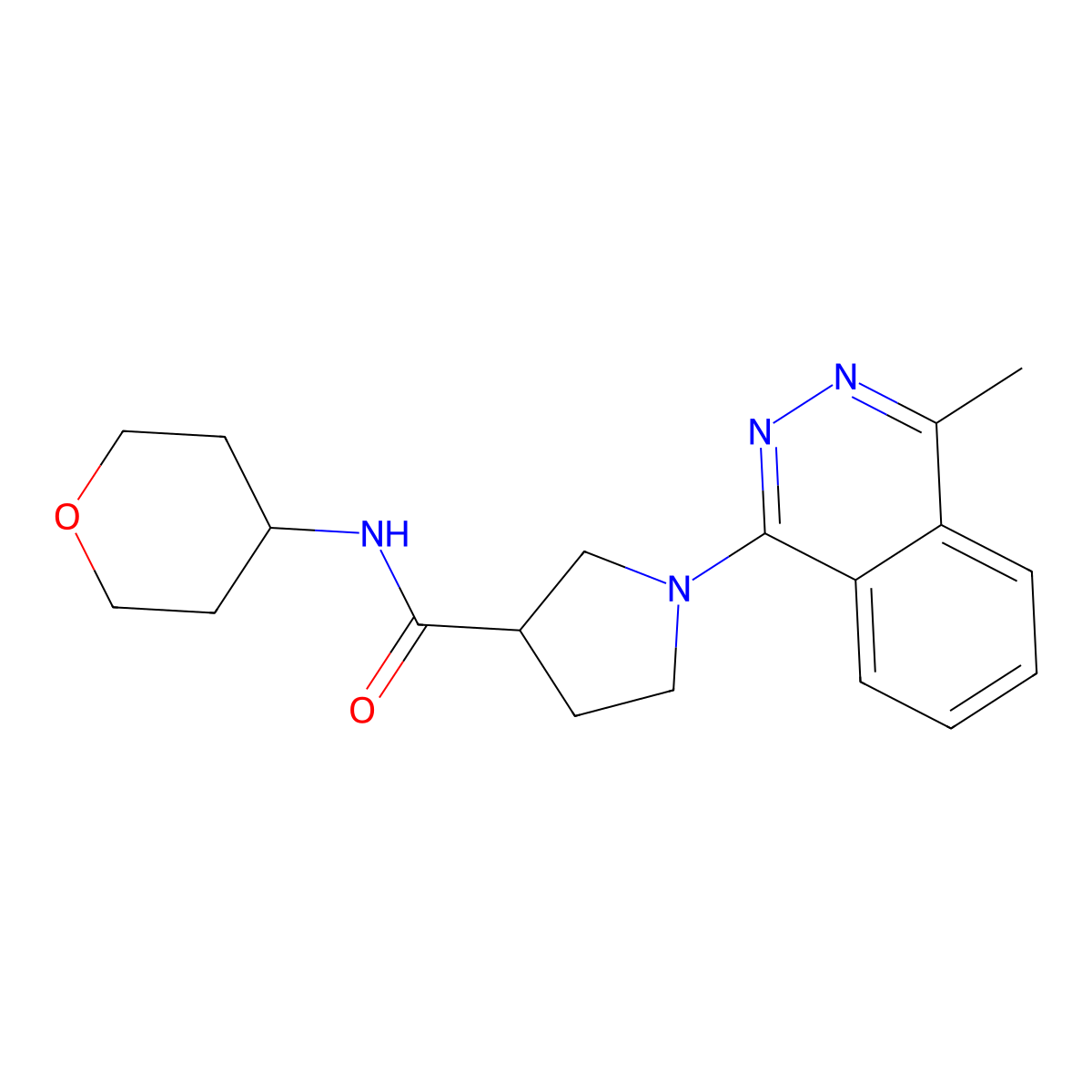 1-(4-methylphthalazin-1-yl)-N-(oxan-4-yl)pyrrolidine-3-carboxamide molecular structure, CAS 3030818-80-2