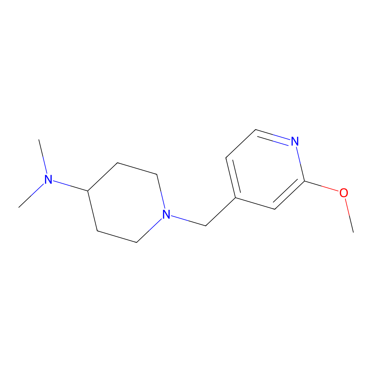1-[(2-methoxypyridin-4-yl)methyl]-N,N-dimethylpiperidin-4-amine molecular structure, CAS 3030818-86-8