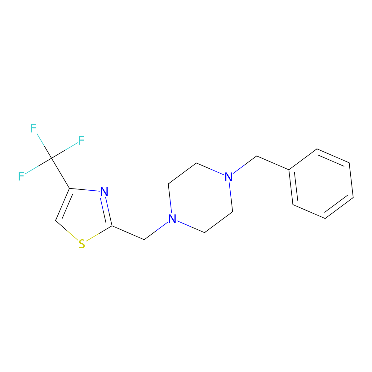 2-(4-{[4-(trifluoromethyl)-1,3-thiazol-2-yl]methyl}piperazin-1-yl)-4H-pyrido[1,2-a]pyrimidin-4-one molecular structure, CAS 3030819-02-1