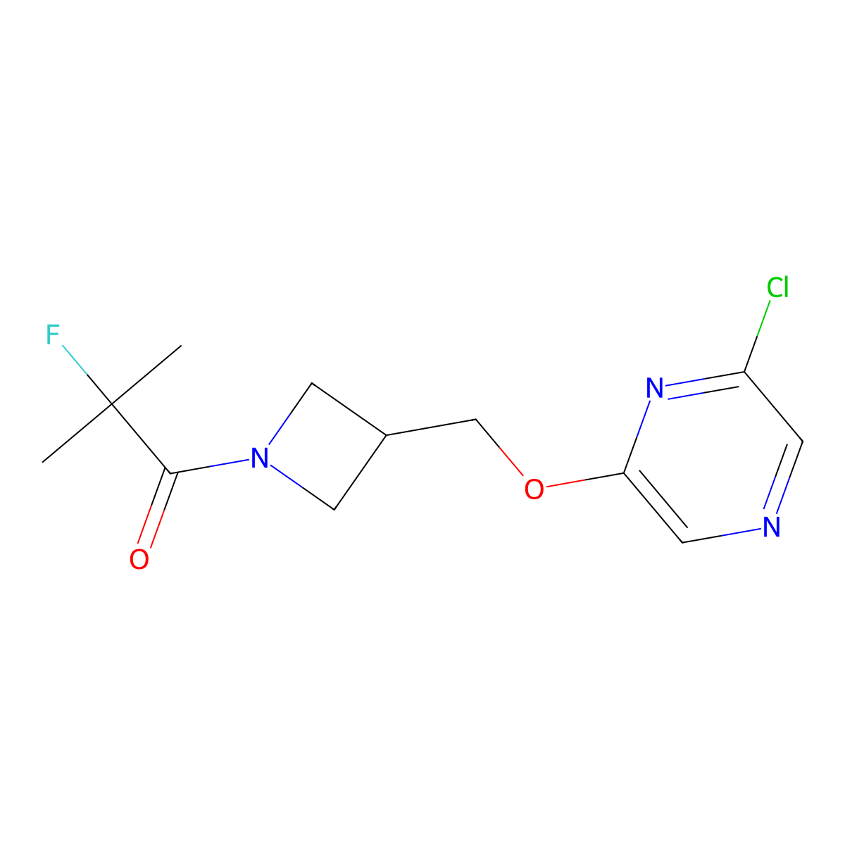 1-(3-{[(6-Chloropyrazin-2-yl)oxy]methyl}azetidin-1-yl)-2-fluoro-2-methylpropan-1-one molecular structure, CAS 3030819-05-4