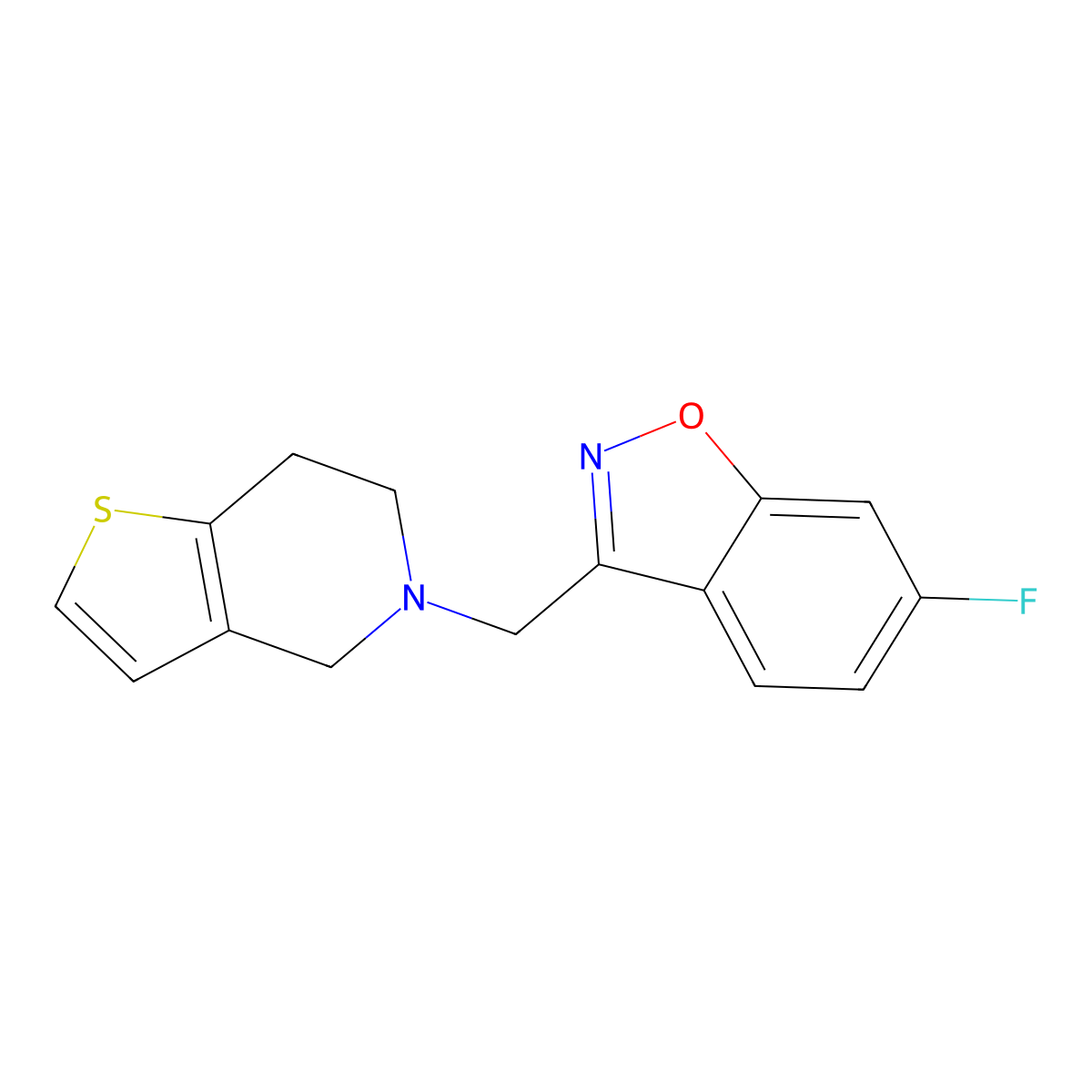 6-fluoro-3-({4H,5H,6H,7H-thieno[3,2-c]pyridin-5-yl}methyl)-1,2-benzoxazole molecular structure, CAS 3030819-08-7