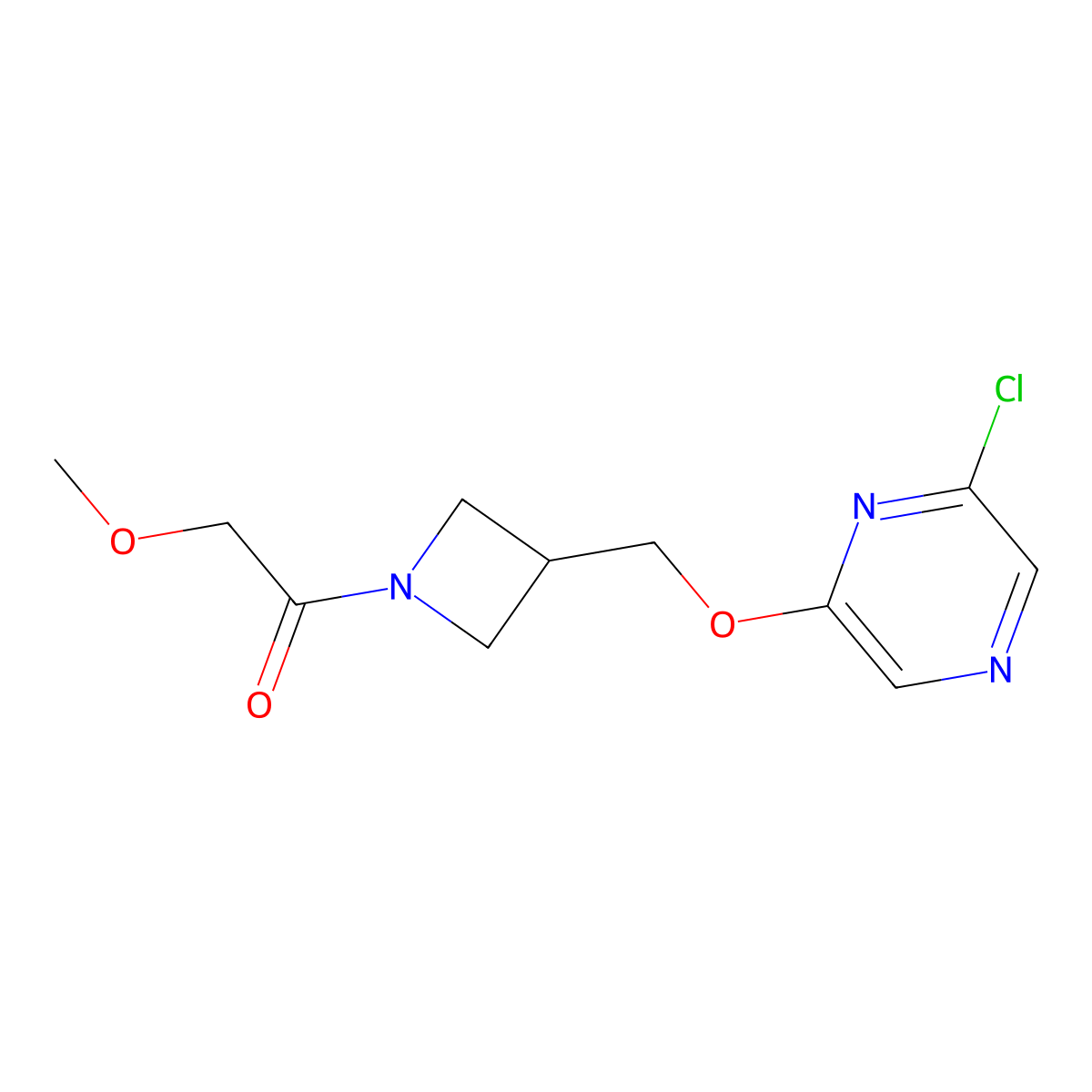 1-(3-{[(6-Chloropyrazin-2-yl)oxy]methyl}azetidin-1-yl)-2-methoxyethan-1-one molecular structure, CAS 3030819-09-8