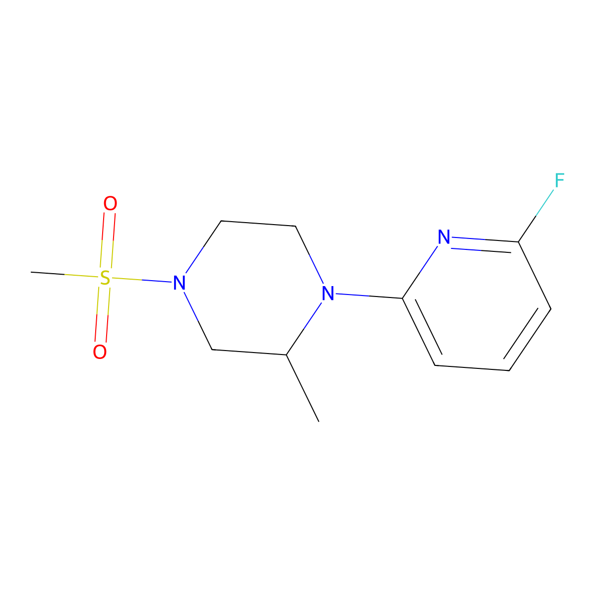 1-(6-Fluoropyridin-2-yl)-4-methanesulfonyl-2-methylpiperazine molecular structure, CAS 3030819-10-1
