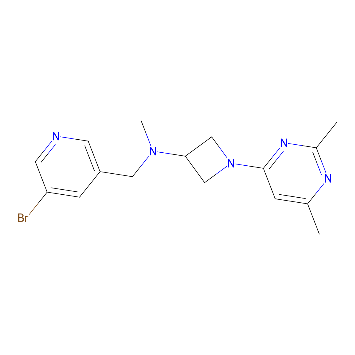 N-[(5-bromopyridin-3-yl)methyl]-1-(2,6-dimethylpyrimidin-4-yl)-N-methylazetidin-3-amine molecular structure, CAS 3030819-25-8