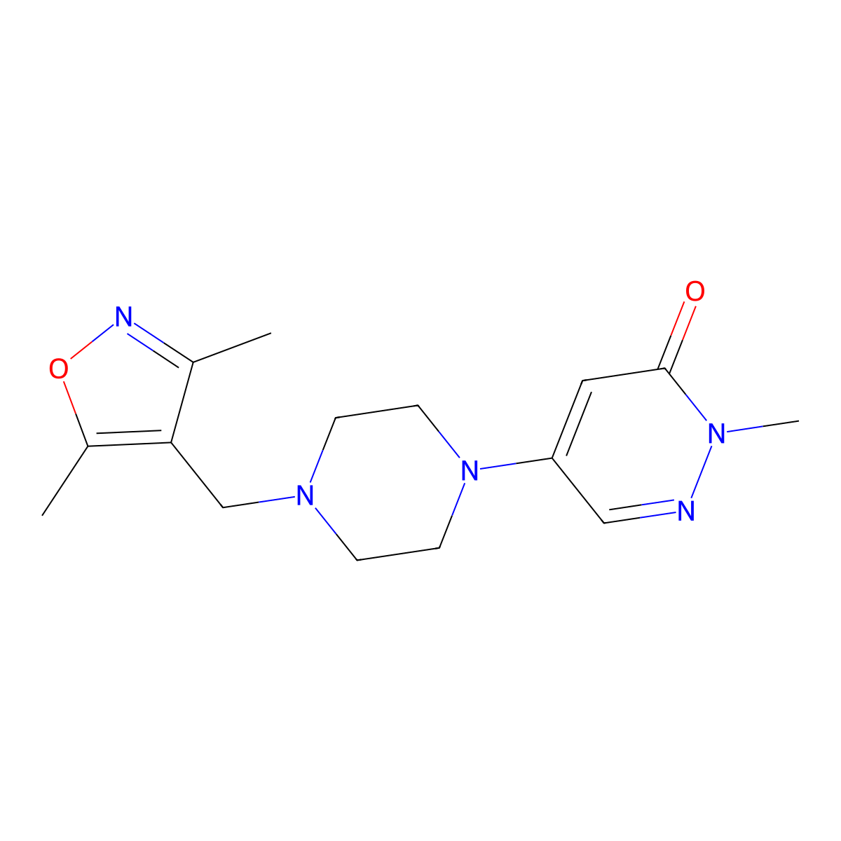 5-{4-[(3,5-Dimethyl-1,2-oxazol-4-yl)methyl]piperazin-1-yl}-2-methyl-2,3-dihydropyridazin-3-one molecular structure, CAS 3030819-26-9