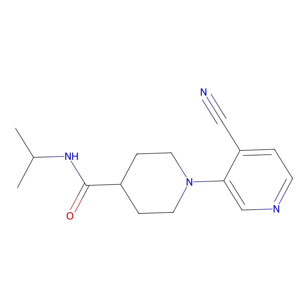 1-(4-cyanopyridin-3-yl)-N-(propan-2-yl)piperidine-4-carboxamide molecular structure, CAS 3030819-33-8