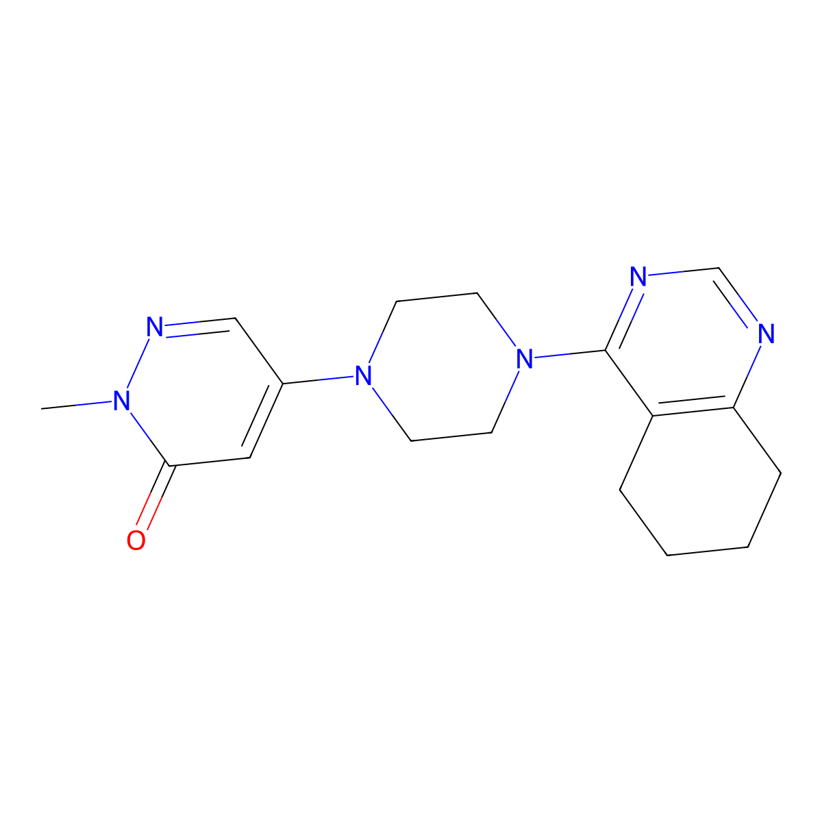 2-Methyl-5-[4-(5,6,7,8-tetrahydroquinazolin-4-yl)piperazin-1-yl]-2,3-dihydropyridazin-3-one molecular structure, CAS 3030819-34-9