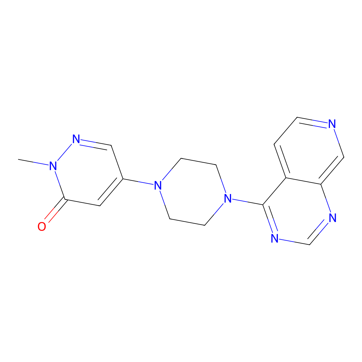 2-Methyl-5-(4-{pyrido[3,4-d]pyrimidin-4-yl}piperazin-1-yl)-2,3-dihydropyridazin-3-one molecular structure, CAS 3030819-39-4