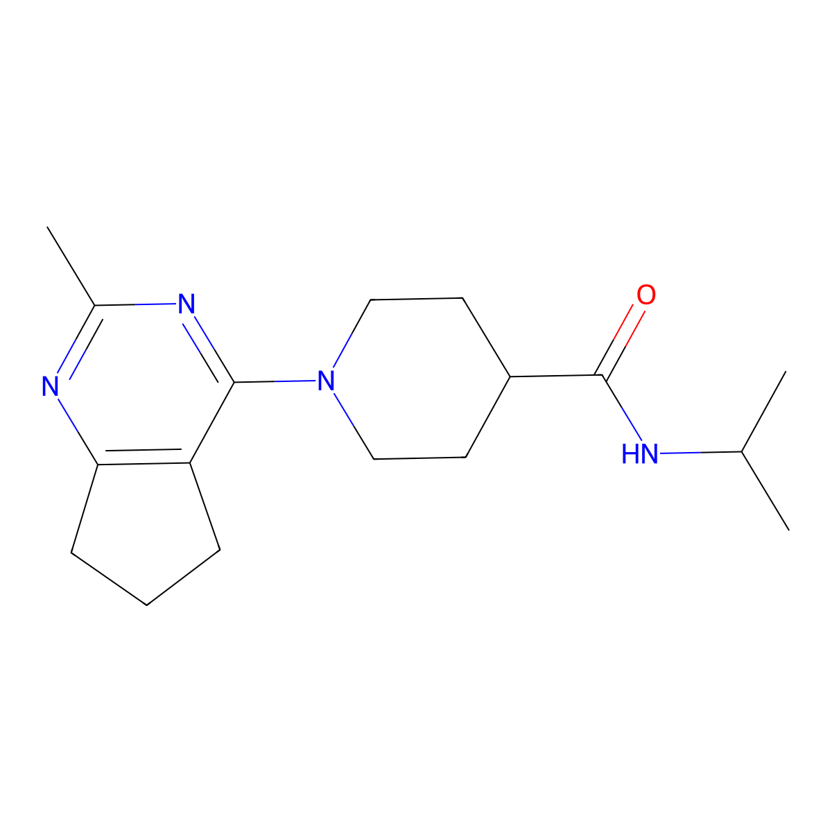 1-{2-methyl-5H,6H,7H-cyclopenta[d]pyrimidin-4-yl}-N-(propan-2-yl)piperidine-4-carboxamide molecular structure, CAS 3030819-41-8