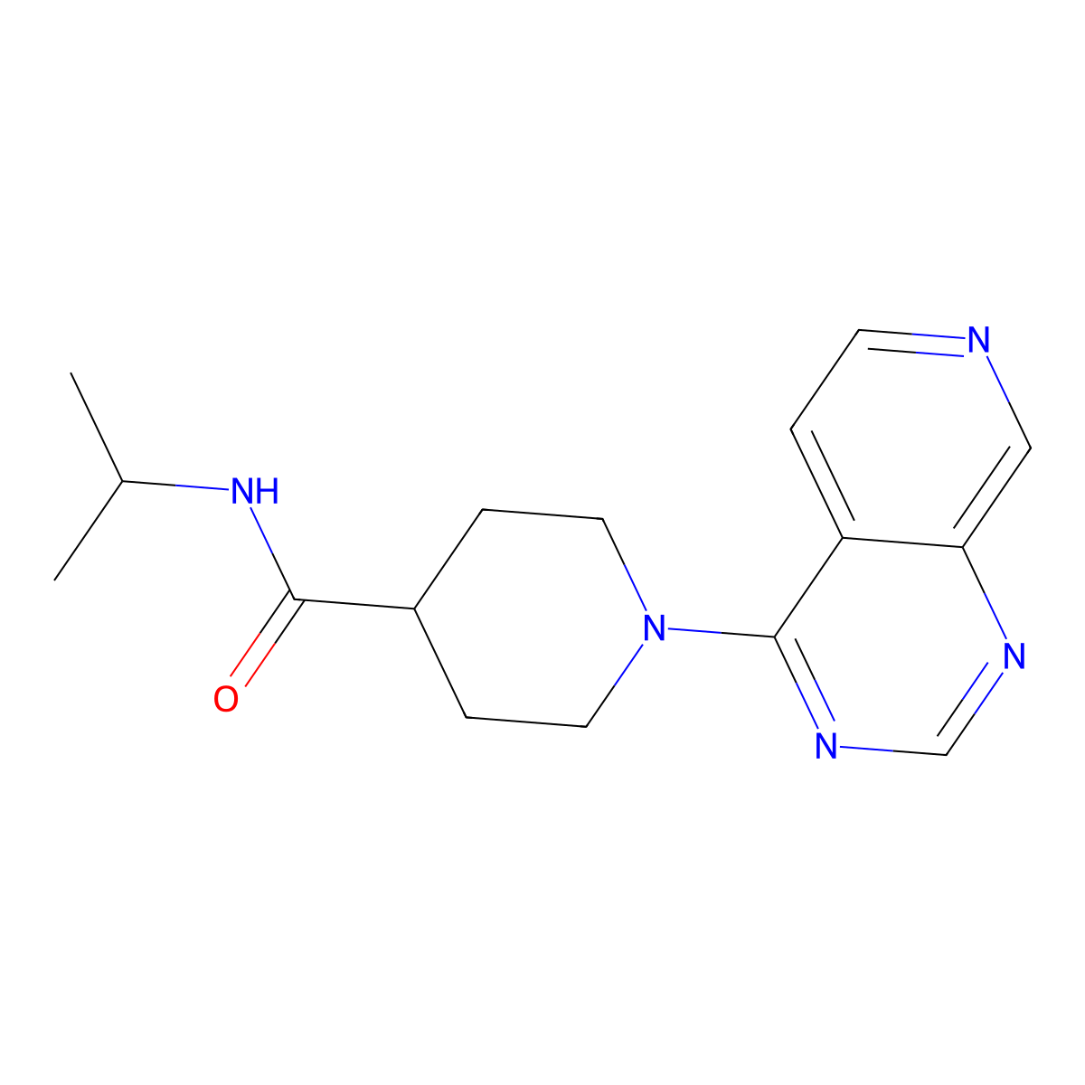 N-(propan-2-yl)-1-{pyrido[3,4-d]pyrimidin-4-yl}piperidine-4-carboxamide molecular structure, CAS 3030819-44-1