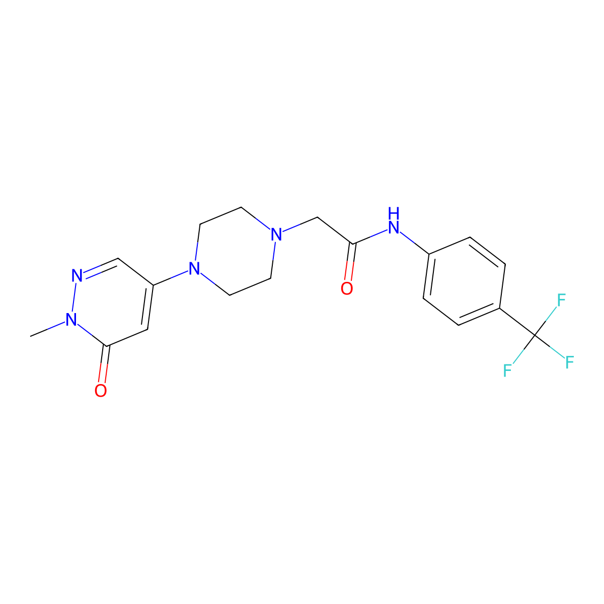 2-[4-(1-methyl-6-oxopyridazin-4-yl)piperazin-1-yl]-N-[4-(trifluorometZ)phenyl]acetamide molecular structure, CAS 3030819-49-6