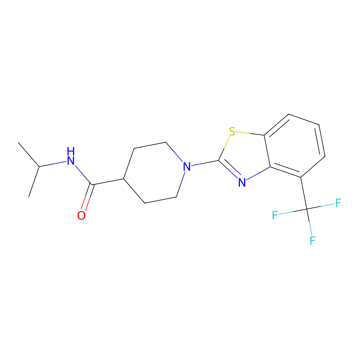 N-(propan-2-yl)-1-[4-(trifluoromethyl)-1,3-benzothiazol-2-yl]piperidine-4-carboxamide molecular structure, CAS 3030819-52-1