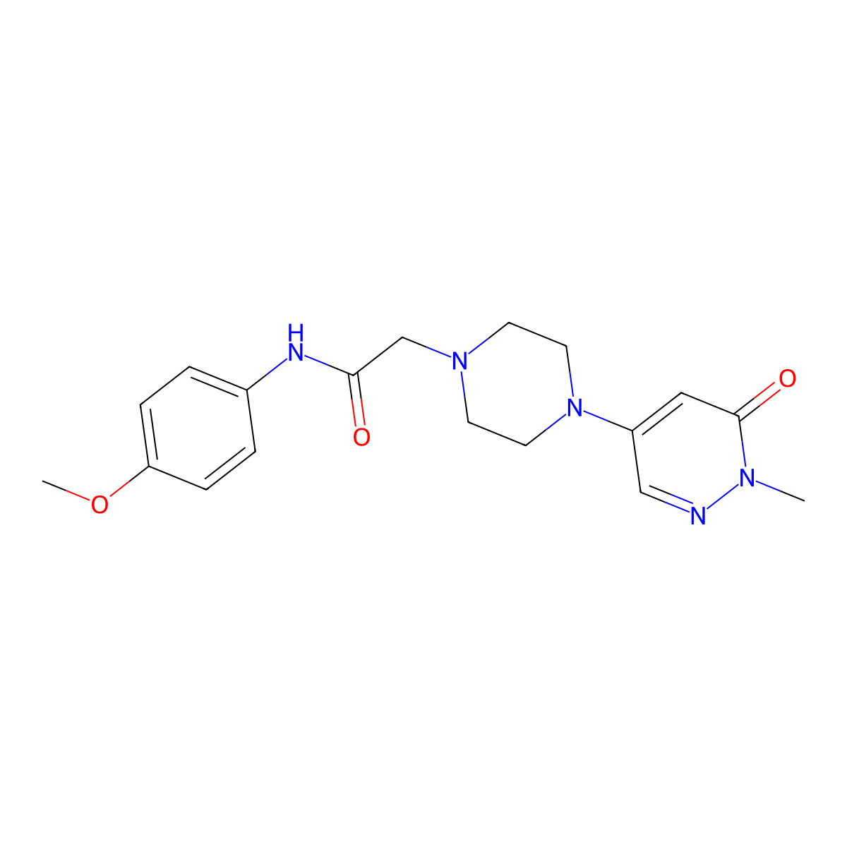 N-(4-methoxyphenyl)-2-[4-(1-methyl-6-oxo-1,6-dihydropyridazin-4-yl)piperazin-1-yl]acetamide molecular structure, CAS 3030819-53-2