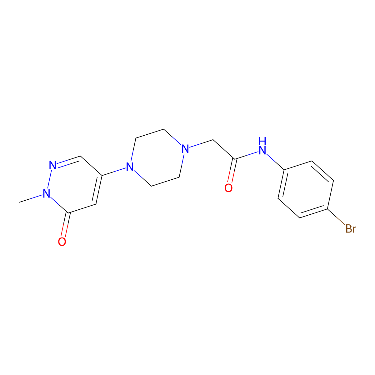 N-(4-bromophenyl)-2-[4-(1-methyl-6-oxo-1,6-dihydropyridazin-4-yl)piperazin-1-yl]acetamide molecular structure, CAS 3030819-57-6