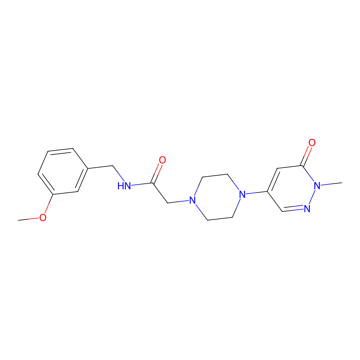 N-[(3-methoxyphenyl)methyl]-2-[4-(1-methyl-6-oxopyridazin-4-yl)piperazin-1-yl]acetamide molecular structure, CAS 3030819-60-1