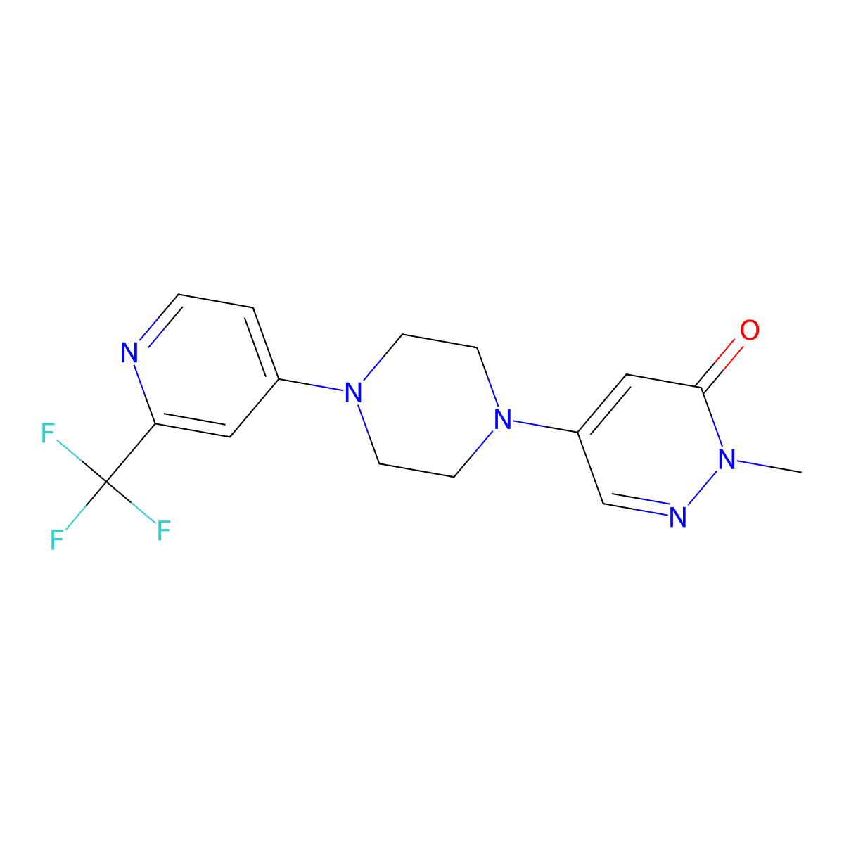 2-Methyl-5-{4-[2-(trifluoromethyl)pyridin-4-yl]piperazin-1-yl}-2,3-dihydropyridazin-3-one molecular structure, CAS 3030819-68-9