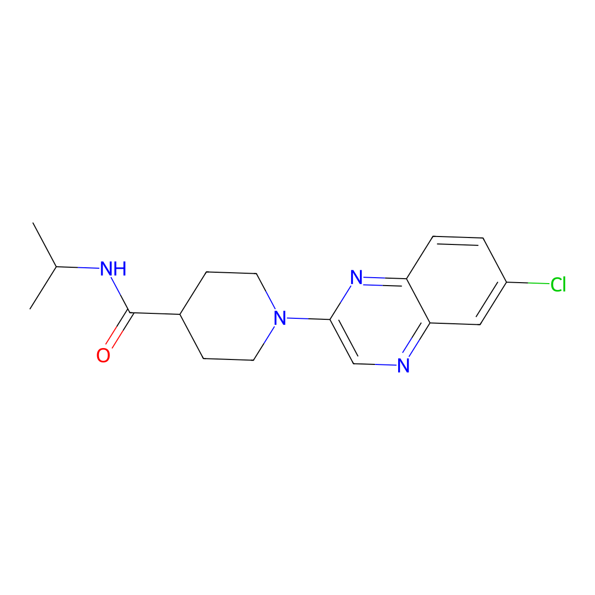 1-(6-chloroquinoxalin-2-yl)-N-(propan-2-yl)piperidine-4-carboxamide molecular structure, CAS 3030819-74-7