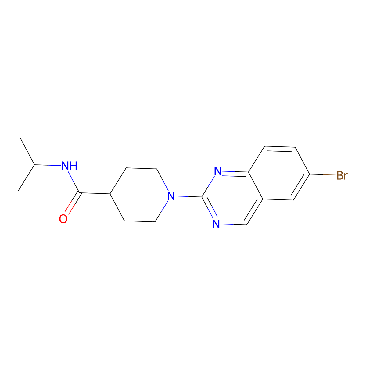 1-(6-bromoquinazolin-2-yl)-N-(propan-2-yl)piperidine-4-carboxamide molecular structure, CAS 3030819-79-2