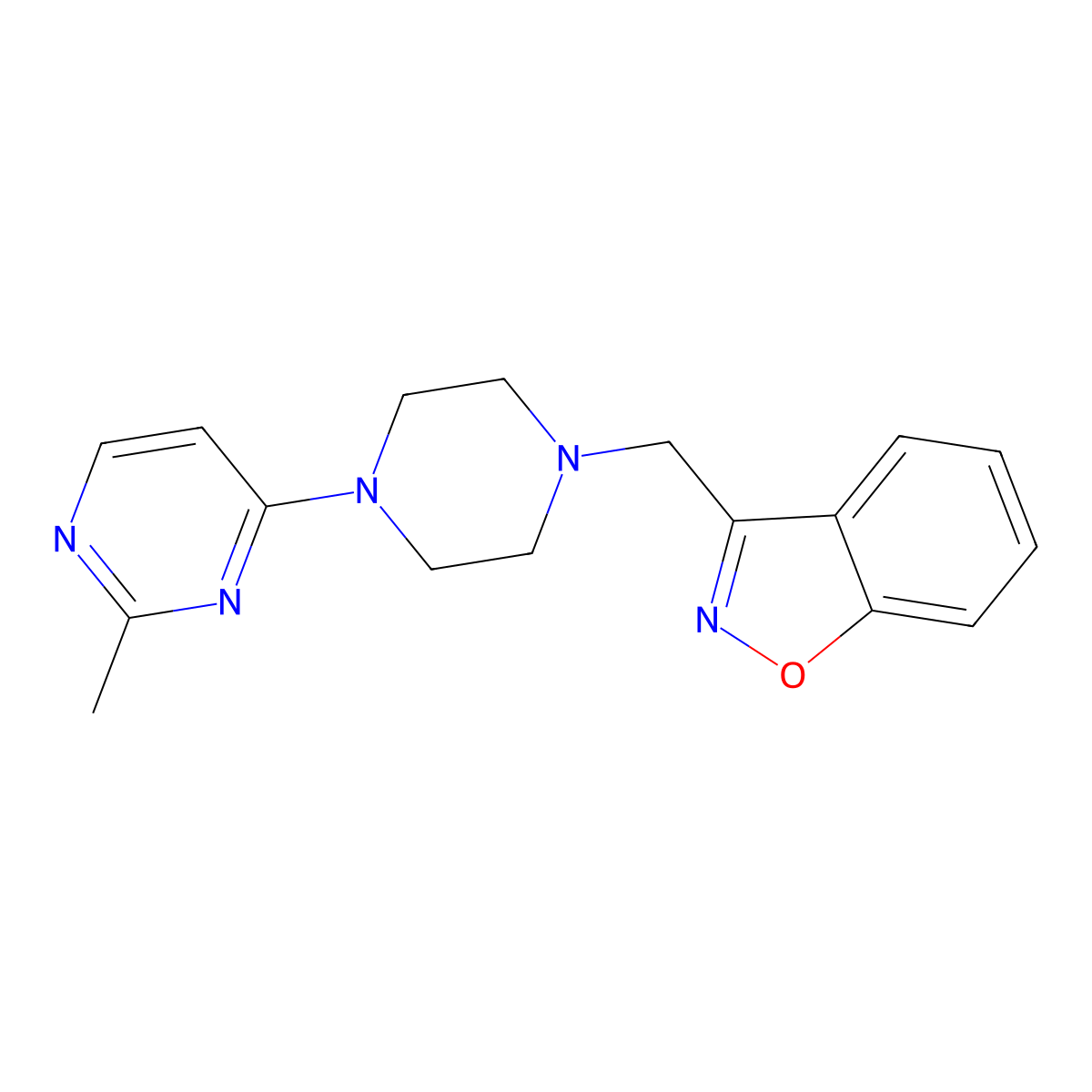 3-{[4-(2-Methylpyrimidin-4-yl)piperazin-1-yl]methyl}-1,2-benzoxazole molecular structure, CAS 3030819-85-0