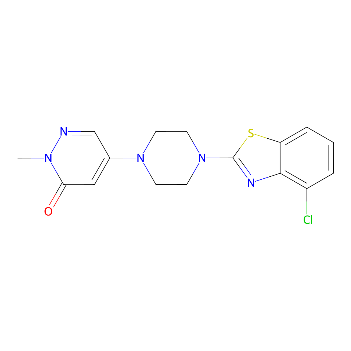 5-[4-(4-Chloro-1,3-benzothiazol-2-yl)piperazin-1-yl]-2-methyl-2,3-dihydropyridazin-3-one molecular structure, CAS 3030819-89-4
