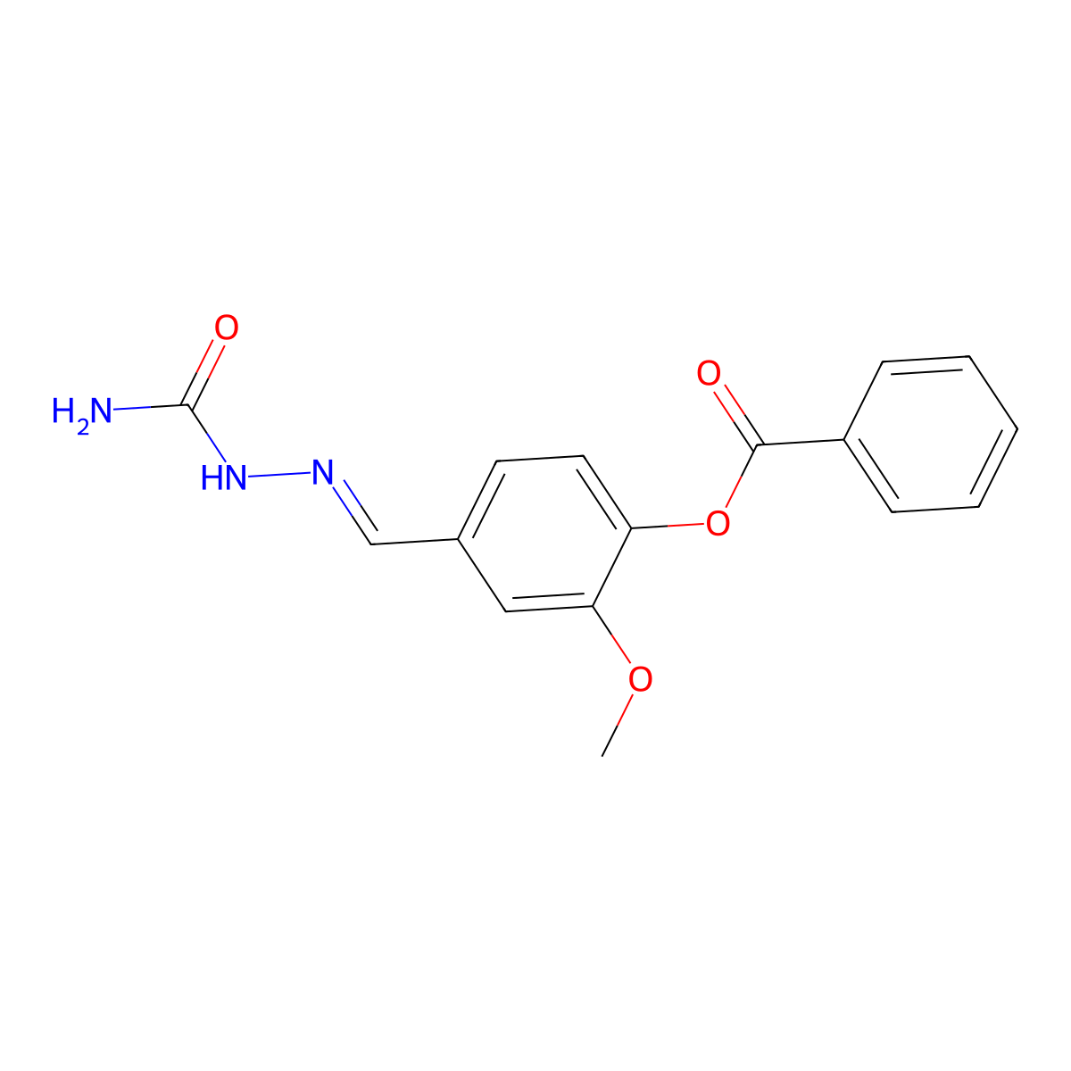 4-(2-(Aminocarbonyl)carbohydrazonoyl)-2-methoxyphenyl benzoate molecular structure, CAS 303082-95-3