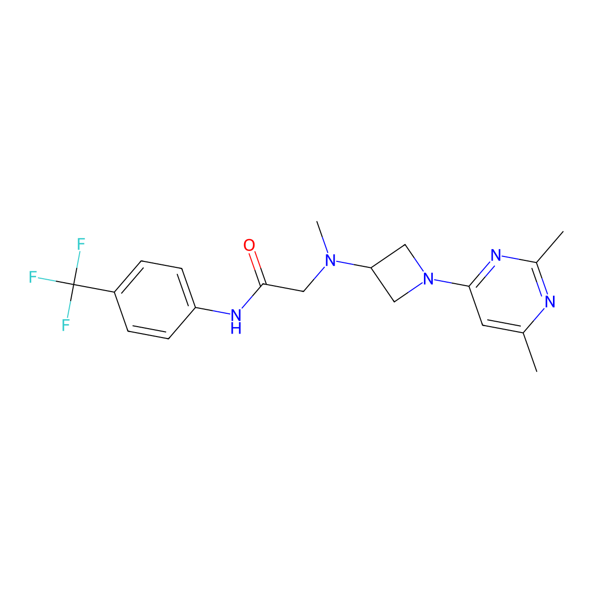 2-[[1-(2,6-dimethylpyrimidin-4-yl)azetidin-3-yl]-methylamino]-N-[4-(trifluoromethyl)phenyl]aceamide molecular structure, CAS 3030820-23-3