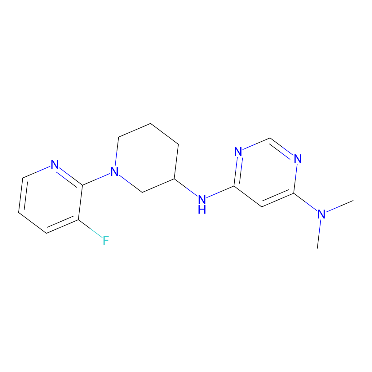 N6-[1-(3-fluoropyridin-2-yl)piperidin-3-yl]-N4,N4-dimethylpyrimidine-4,6-diamine molecular structure, CAS 3030821-28-1
