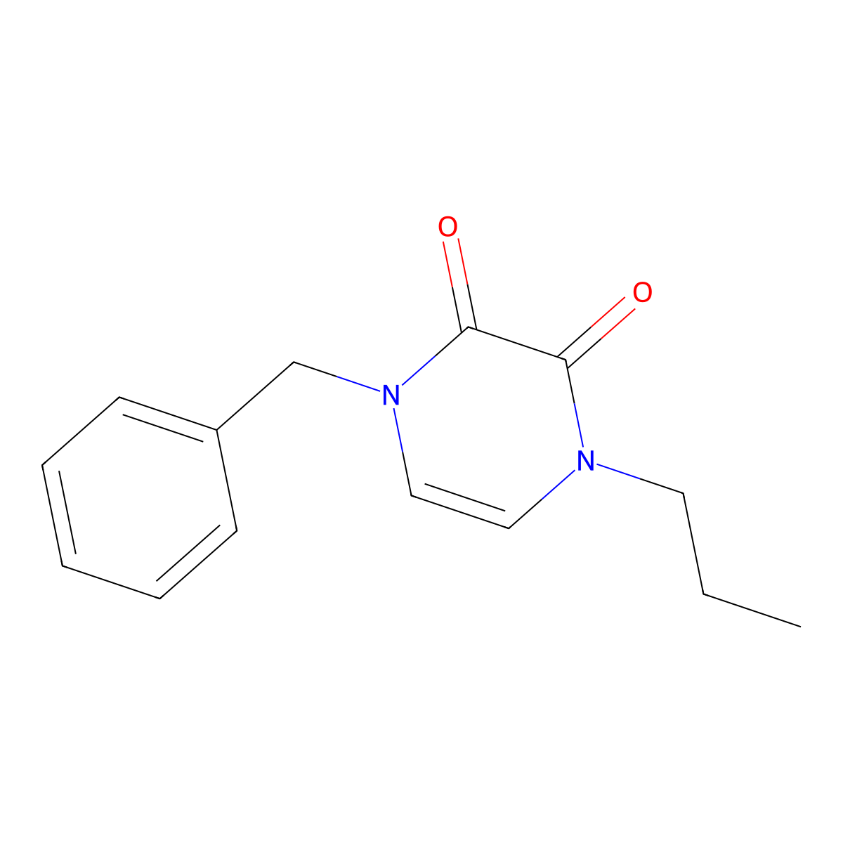 1-Benzyl-4-propyl-1,2,3,4-tetrahydropyrazine-2,3-dione molecular structure, CAS 3030821-51-0