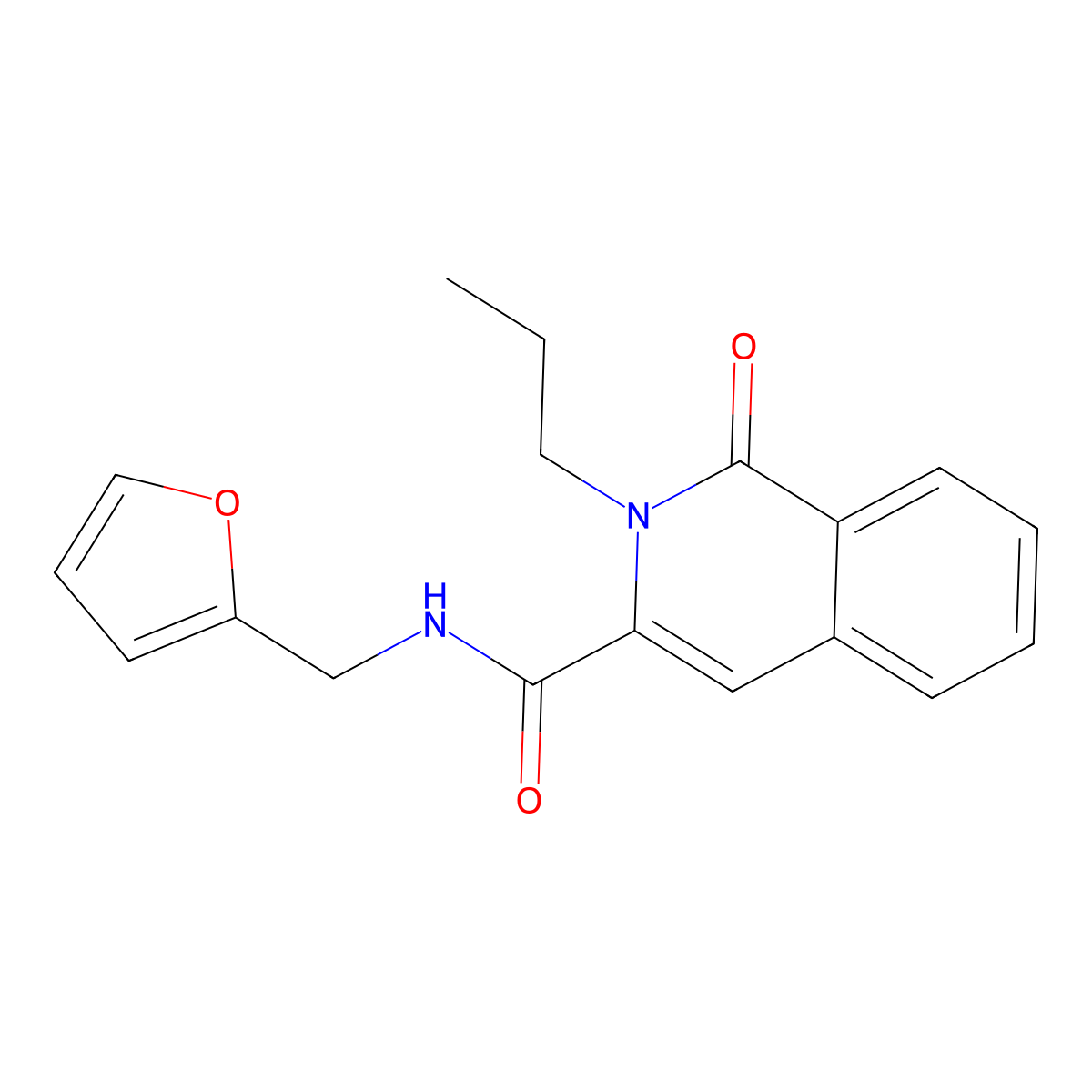 N-(furan-2-ylmethyl)-1-oxo-2-propylisoquinoline-3-carboxamide molecular structure, CAS 3030821-65-6
