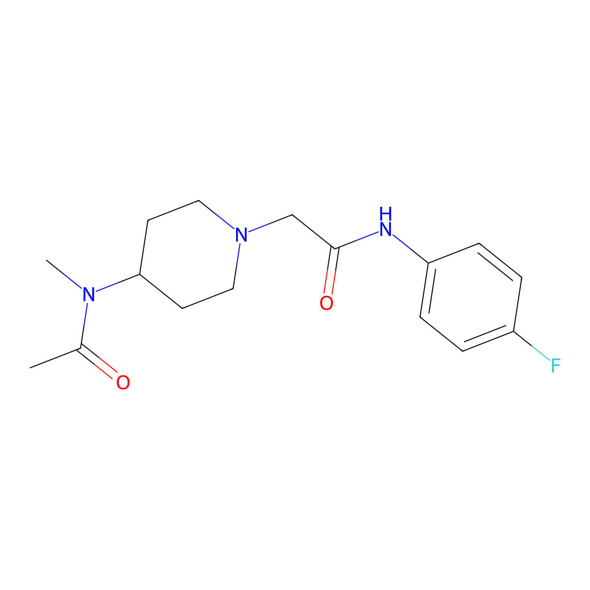 N-(1-{[(4-fluorophenyl)carbamoyl]methyl}piperidin-4-yl)-N-methylacetamide molecular structure, CAS 3030821-75-8