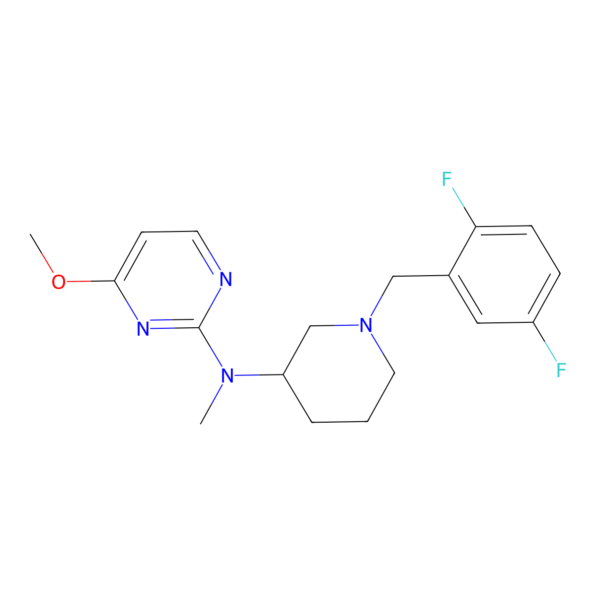 N-{1-[(2,5-difluorophenyl)methyl]piperidin-3-yl}-4-methoxy-N-methylpyrimidin-2-amine molecular structure, CAS 3030821-90-7