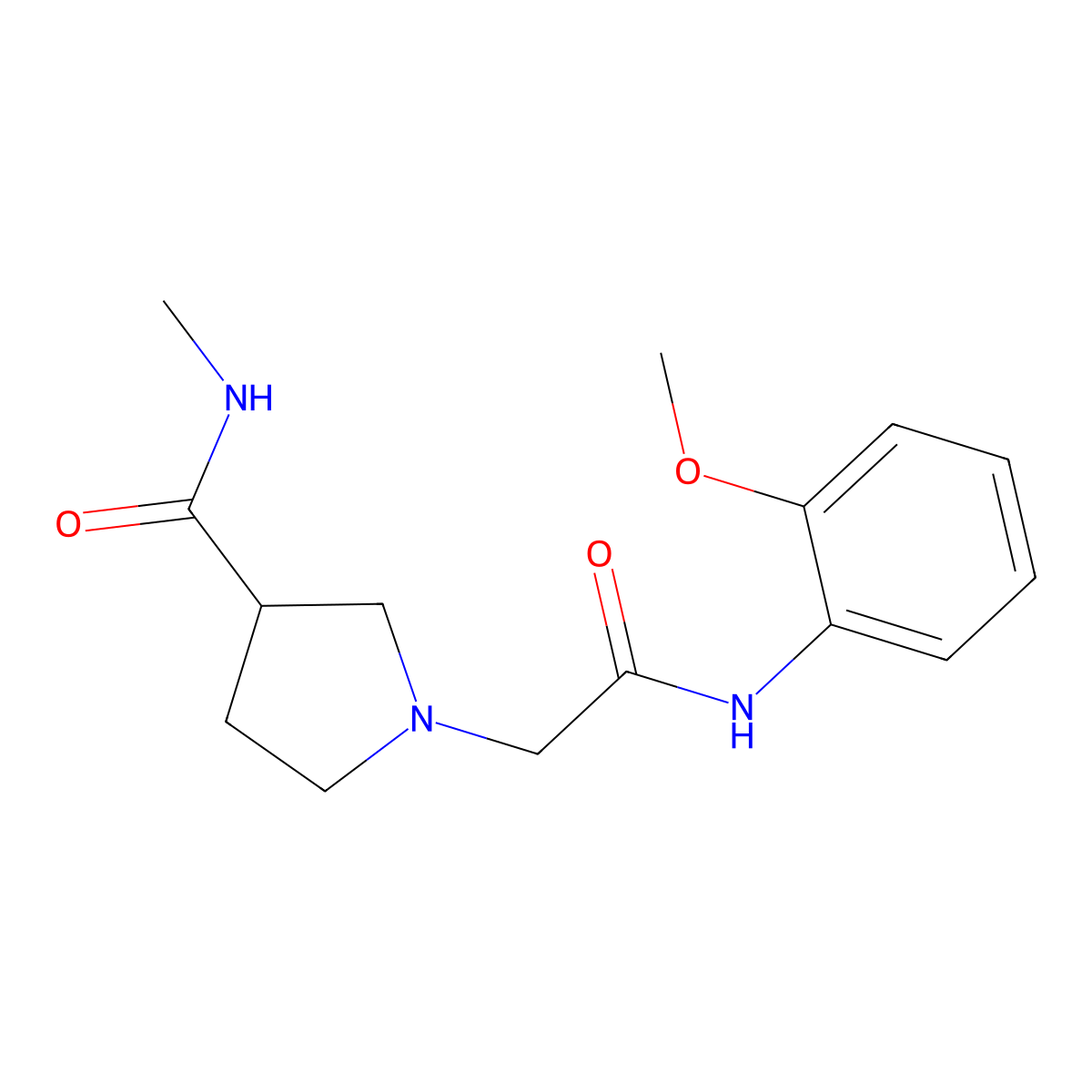 1-{[(2-methoxyphenyl)carbamoyl]methyl}-N-methylpyrrolidine-3-carboxamide molecular structure, CAS 3030822-00-2