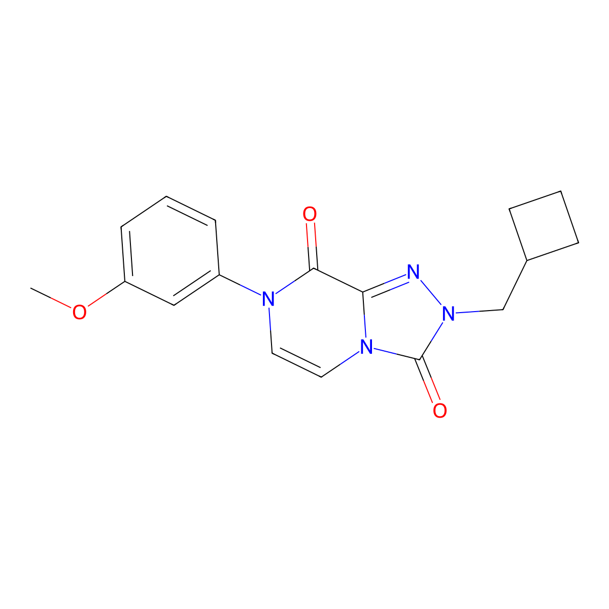 2-(cyclobutylmethyl)-7-(3-methoxyphenyl)-2H,3H,7H,8H-[1,2,4]triazolo[4,3-a]pyrazine-3,8-dione molecular structure, CAS 3030822-25-1